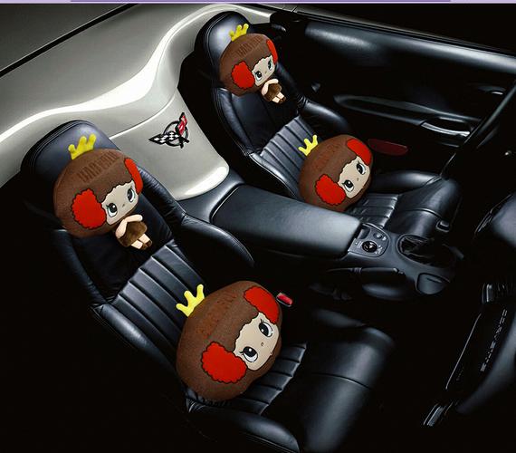 汽車頭枕卡通車內(nèi)裝飾品可愛車用護(hù)頸枕靠枕原創(chuàng)車飾女士汽車用品